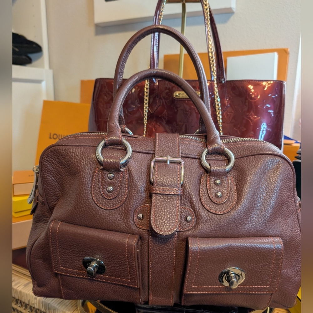 BCBGMaxAzria Chocolate Leather Satchel